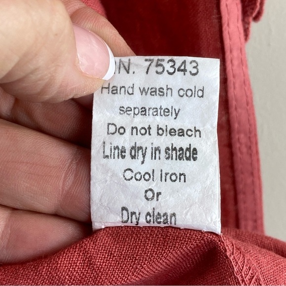 Valentina Naldi Made in Italy Coral 100% Linen Lace‎ Fringe Trim Kimono O/S - Picture 6 of 12